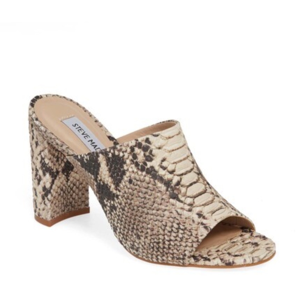 Steve Madden Esmeralda Slide Sandal Block Heels Snake Print Size 5.5 M $99